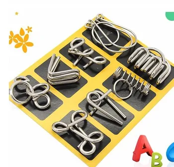 Iq Test Mind Game Toys Logical Brain Teaser Metal Wire Puzzles For ...