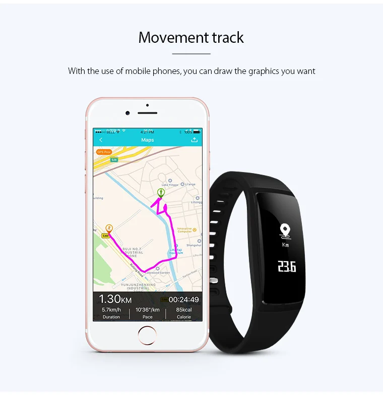 V07s Smart Band Heart Rate Fitness Tracker Pedometer Wristband Watch