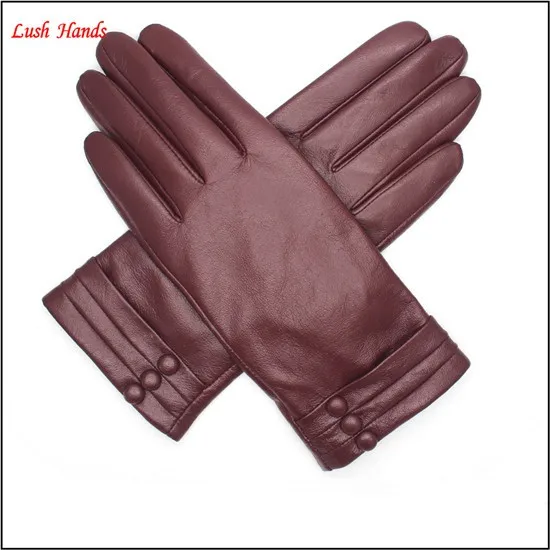2017 Women's Leather Gloves with buttons