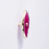 Simple furniture hardware fashion cabinet metal small drawer recessed pull knobs handle stainless steel with agate stone
