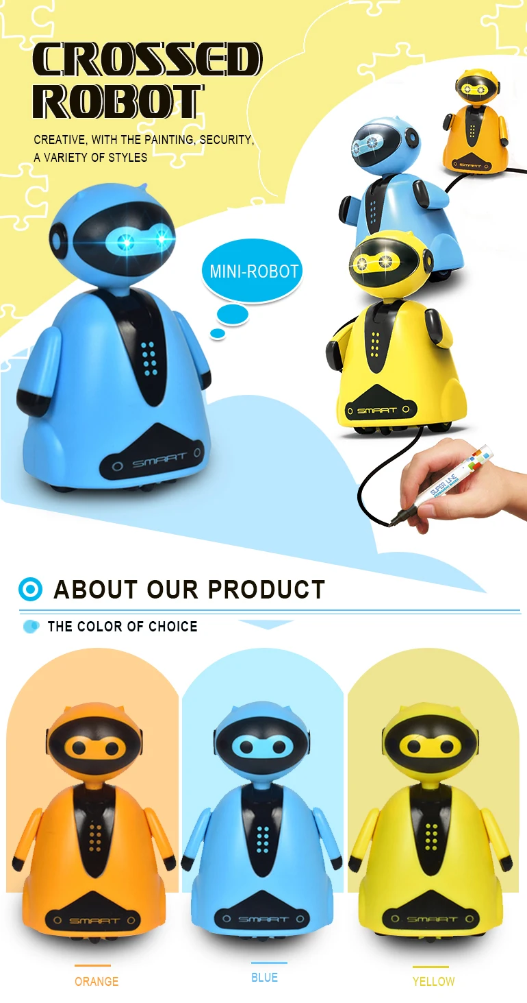 Hot sale plastic electronic educational intelligent rc toy small robot child toy