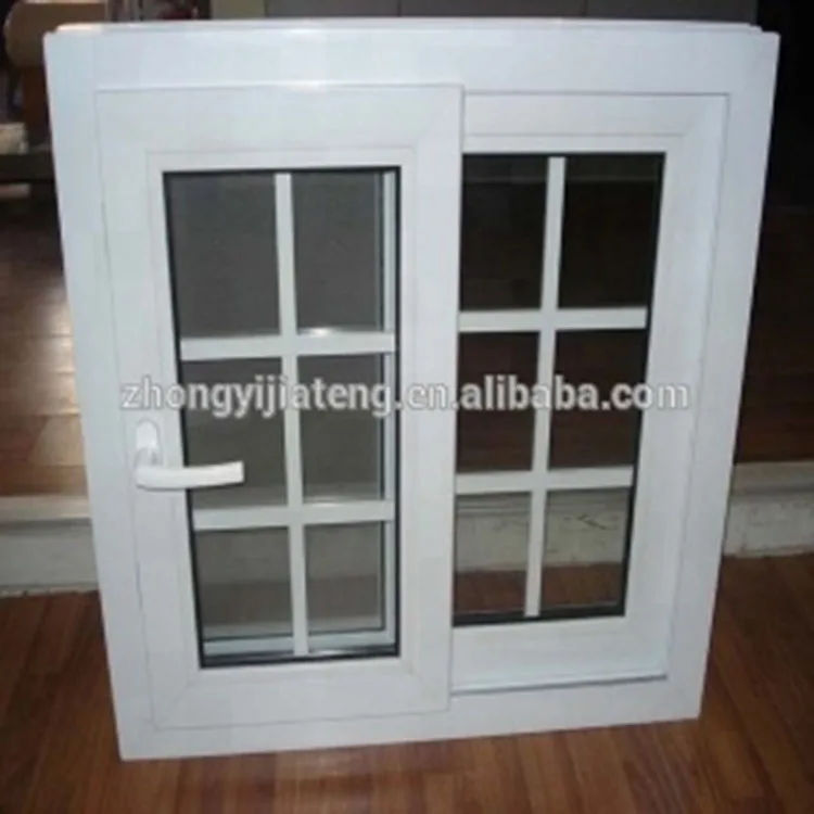 Cheap 2 Track aluminum sliding windows with grill design double glass for home