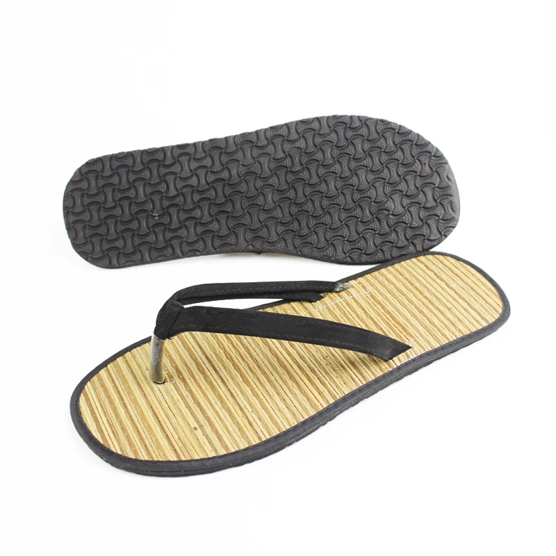 2019 热卖稻草室内批发竹鞋酒店拖鞋,竹触发器为 spa
