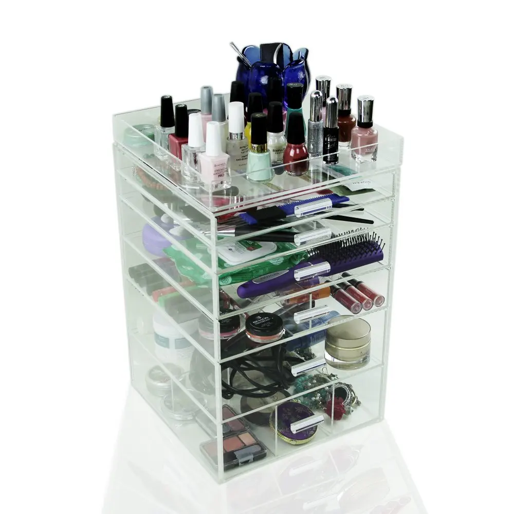 Buy Houseables Acrylic Makeup Organizer, 6 Drawers ...