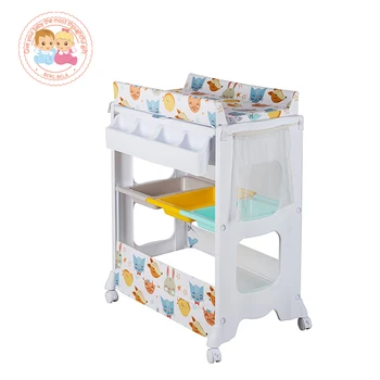 changing table and bath
