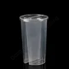 Disposable clear pet pp plastic split twin drinking cup with lid for fruit juice packaging