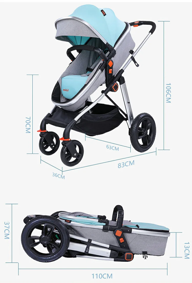 high view baby stroller