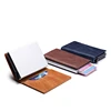 Soft vintage genuine cow leather men mini rfid aluminum metal push up card wallet custom logo