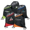 3 Tone Angled Design Drawstring Sport Bag w/ Zip Pocket