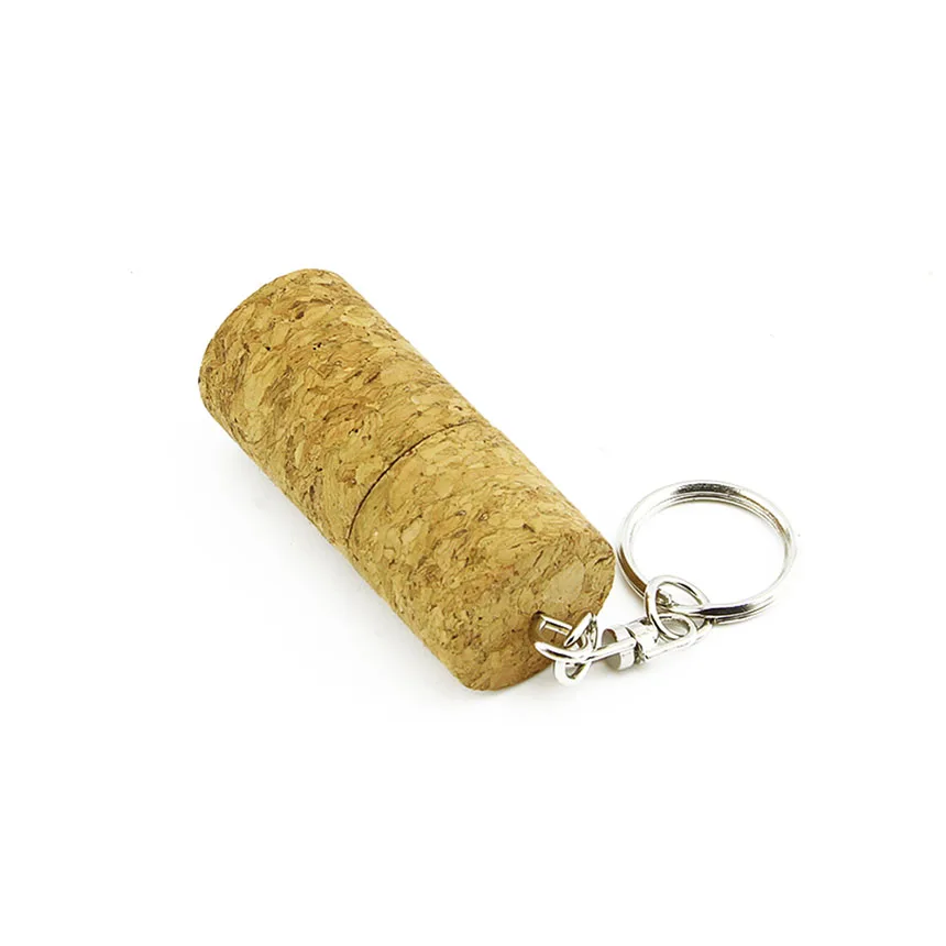 Wooden Cork USB Flash Drive Plug Pendrive 8GB 64GB Memory Stick Logo with Keychain - ANKUX.COM
