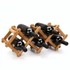 Wooden Wine Rack Free Standing Floor Stackable, Bamboo Wine Bottle Rack Holder 5 Bottle Wood Stand Foldable Storage Display