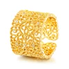 Hollow Flower Geometric Smart Crystal Stone Pave Ring Gold Color Female Cuff Ring Luxurious Jewelry 18k Gold Diamond Ring