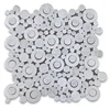 Carrara White Italian Carrera Marble Circle Bubble Mosaic Tile Honed