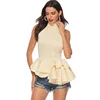 Fashion Asymmetrical Off Shoulder Turtleneck Sexy Ruffle Women Blouses And Tops Lady