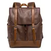 Wholesale 2019 Fashion Vintage Brown Backpack Large Capacity Business Man Laptop Bag Casual Day Backpack School Bag