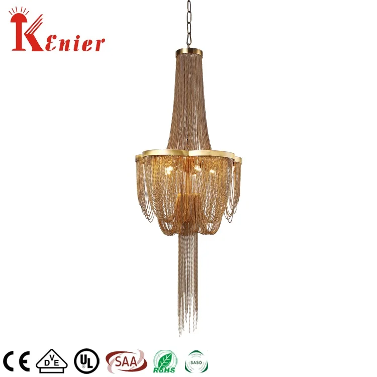 G9 Modern steel chain ceiling chandeliers lamp for home living room