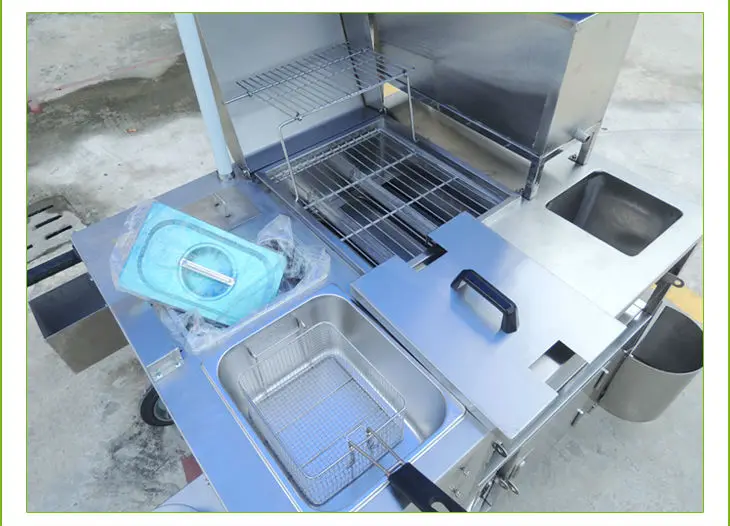 Multipurpose Commercial Stainless Steel Snack Food Cart Fast Food Truck