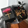 High Quality Corrugated Color Varnishing Flower Small Christmas Ham Boxed Preserved Roses Gift Box