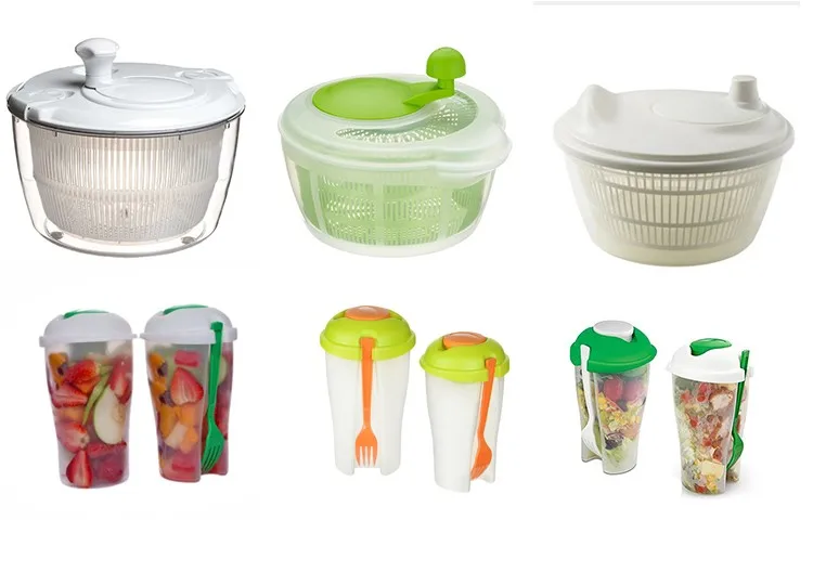 Fresh Salad Shaker Cups With Salad Dressing Shaker Fork Food Storage