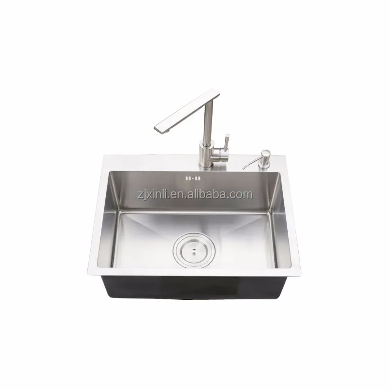 60*45cm Sus304 Stainless Steel Above Counter Rectangular Single Bowl