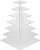 Retail Store 5 Levels Cake Stand Holder Clear Round Acrylic Eiffel Tower Cupcake Stand