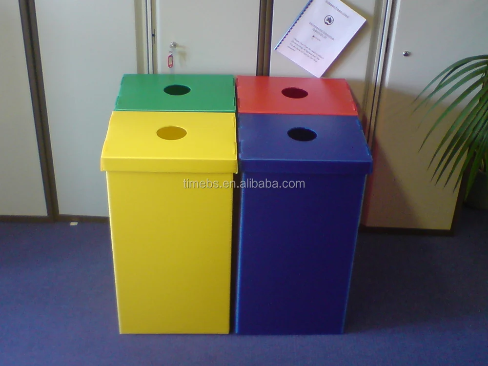 Corrugated Pp Plastic Ecofriendly Recycle Bin,Colored Recycling Bin