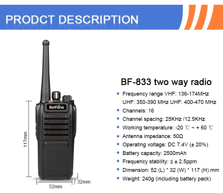 Belfone Bf-833 Mô Hình Nước Radio Hai Chiều - Buy Hai Cách Phát Thanh,Không  Thấm Nước Hai Cách Phát Thanh,Belfone Cách Đài Phát Thanh Product on  