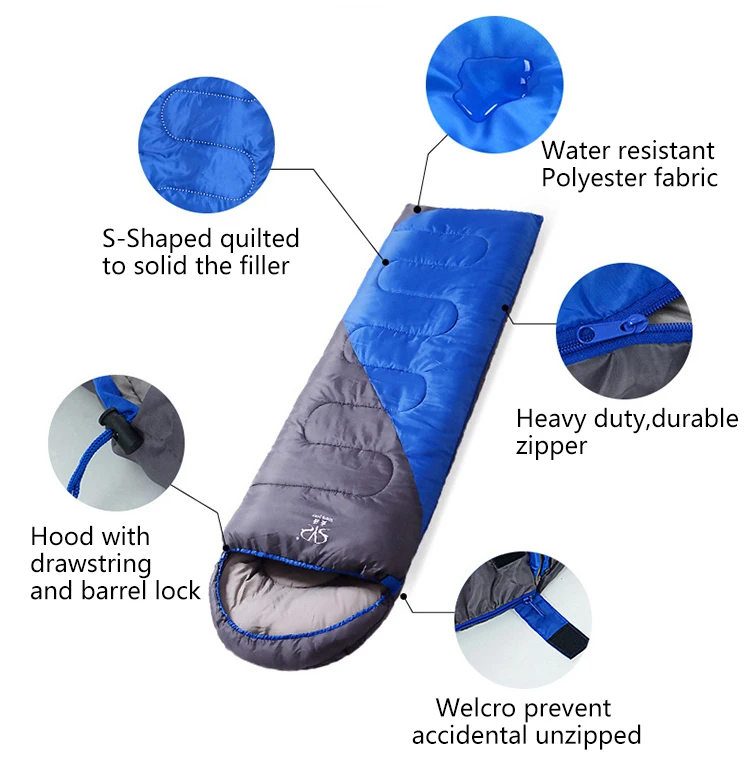 Wholesale alibaba  4 season Joint envelope hiking sleeping bag outdoor camping 