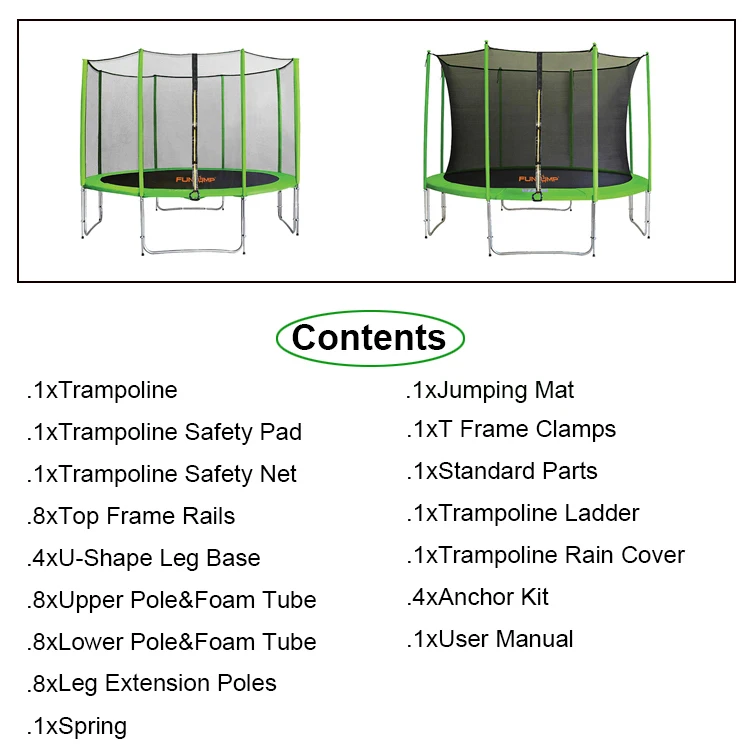 Fumjump Used Wholesale 14ft Trampoline Mat Professional Trampoline