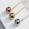 can open chain frame gold ball photo locket necklace