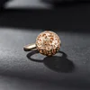 Fashion Women Vintage Brass High Polished Real Gold Plated Dome Shape Plain Statement Engraved Dome Ring for Wedding