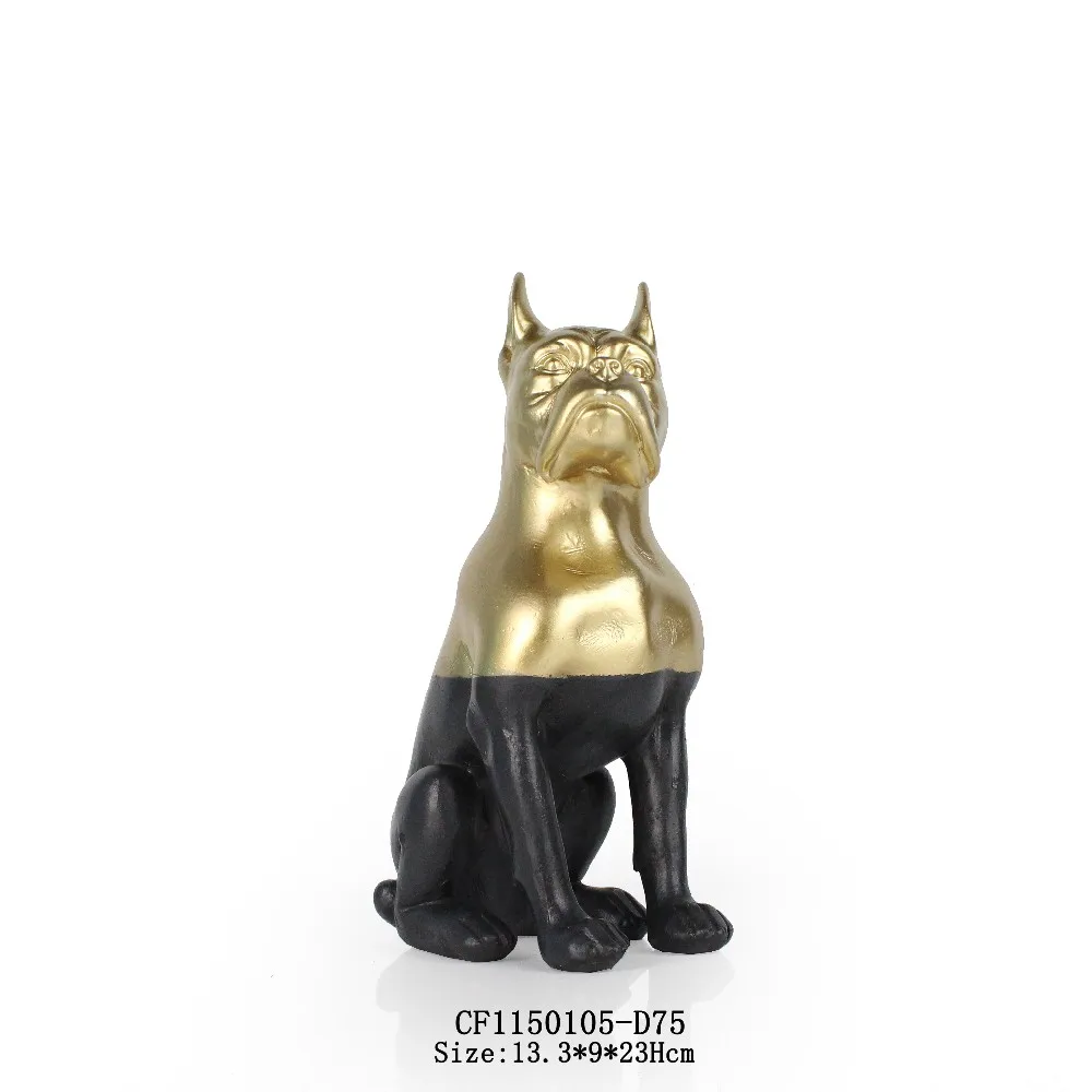 Resin Animal Black Gold English French Bulldog Puppies Statue Dog Figurine for sale manufacture