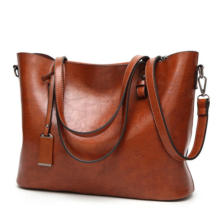 Online Hot Sale Branded Ladies Genuine Leather Big Tote Bag Women Handbags In Stock - Buy 
