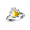 Pet Cremation furnace urns bone ash 925 silver jewelry gold heart dog paw ring memorize jewellery