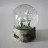 Resin & Glass Unique Unicorn Small White Unicorn horse Snow Globe