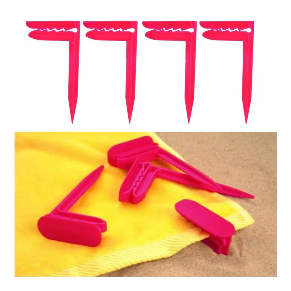 Picnic Blanket And Towel Clamp Stakes,Beach Towl Clips Set Of Four