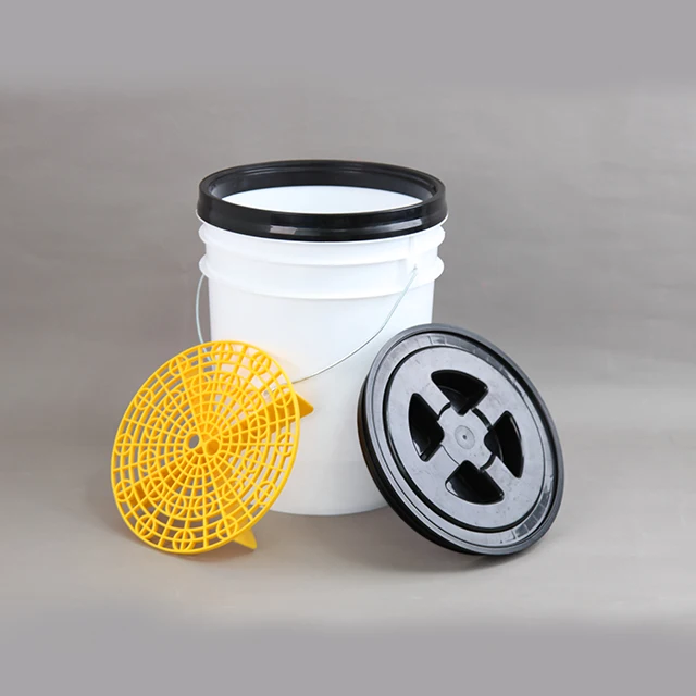 5gallon 20l Vehicle Washing Bucket With Washing Foam Brush And Grit