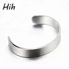 Matt brush finished stainless steel 10mm wide blank logo stamped cuff bracelets