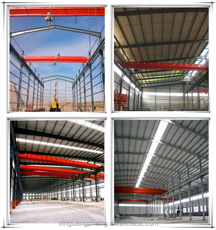 Truck accessible steel structure prefab warehouse with hoist/crane