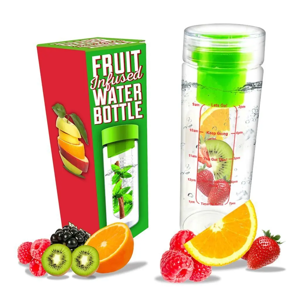 Get Quotations · LA Organics Fruit Infuser Water Bottle 24 oz BPA Free  Tritan Leak Proof Sport Water Bottle