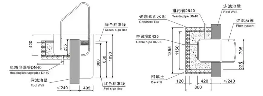 Factory New Design PK8026 Wall Hung Swimming Pool Pipeless Filter Swimming Pool Filter with Pump On Sale