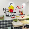 Winnie Pooh cartoon children room wall decoration acrylic stickers kindergarten wall arts
