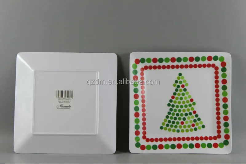 Christmas Melamine Square Plate Set