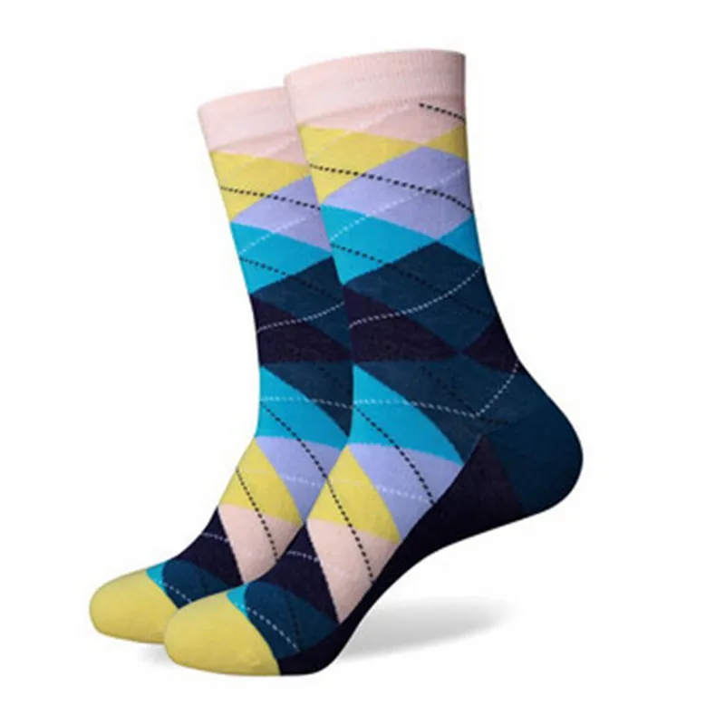 Fancy Design Socks Cotton Jacquard Man's Crew Socks