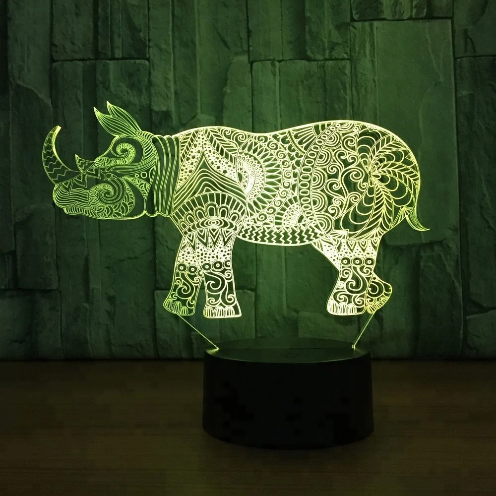 Wholesale manufacturers giraffe 2 colorful 3D lamp night light visual atmosphere