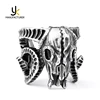 Wholesale Alibaba Yiwu City Men's High Polish Stainless Steel Sheep Skull Head Shaped Ring