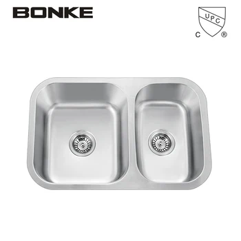 Bonke 28 Inch Double Bowls Offset Premium Stainless Steel Kitchen