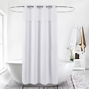 Factory Direct Custom Hookless Polyester Shower Curtain For Hotel Liner Factory Direct Custom Hookless Polyester Shower Curtain For Hotel Liner