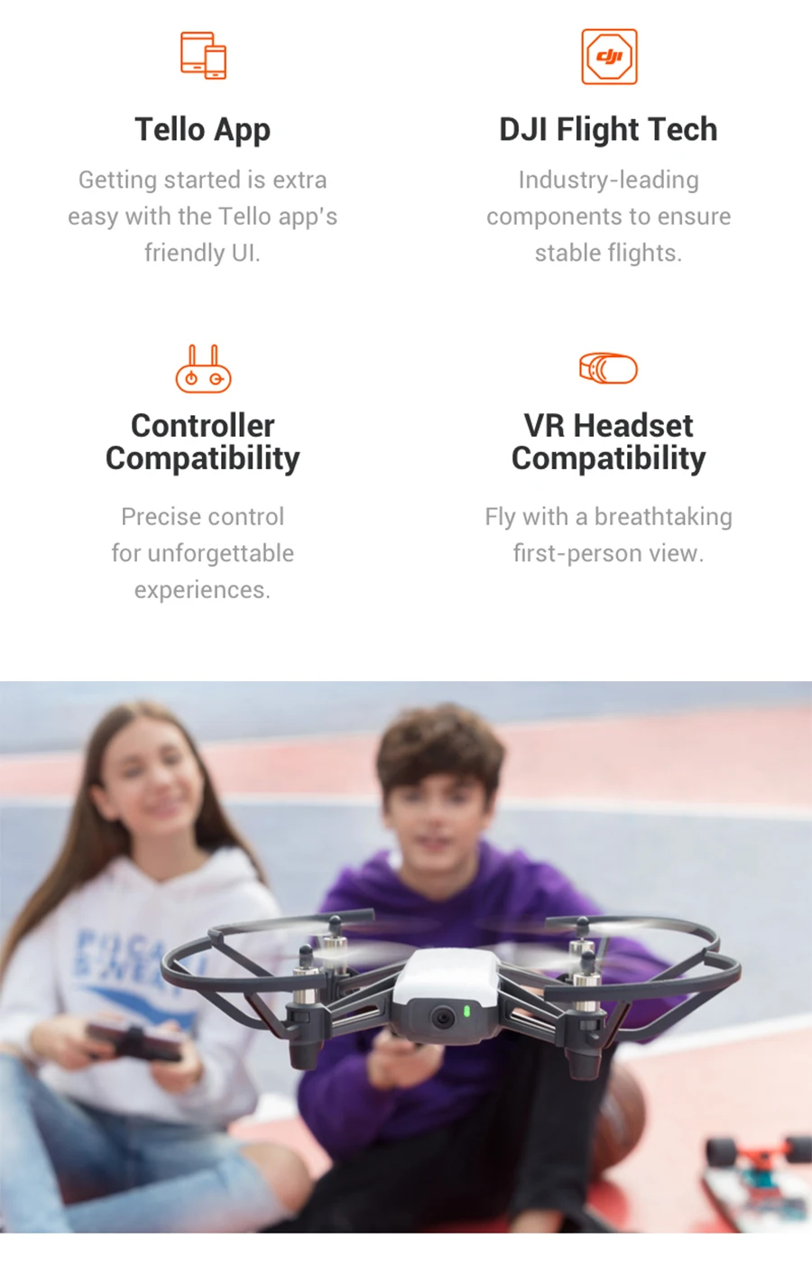 Tello Mini Quadcopter Drone with 720P HD Camera WIFI FPV Foldable Drone Education Toys for Kid Gifts