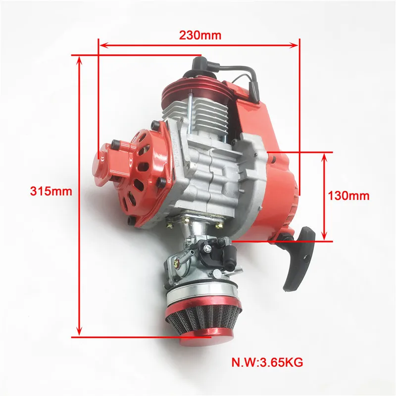 2 Stroke Motorcycle 49cc Engine Assembly Red - Buy 49cc Engine,2 Stroke